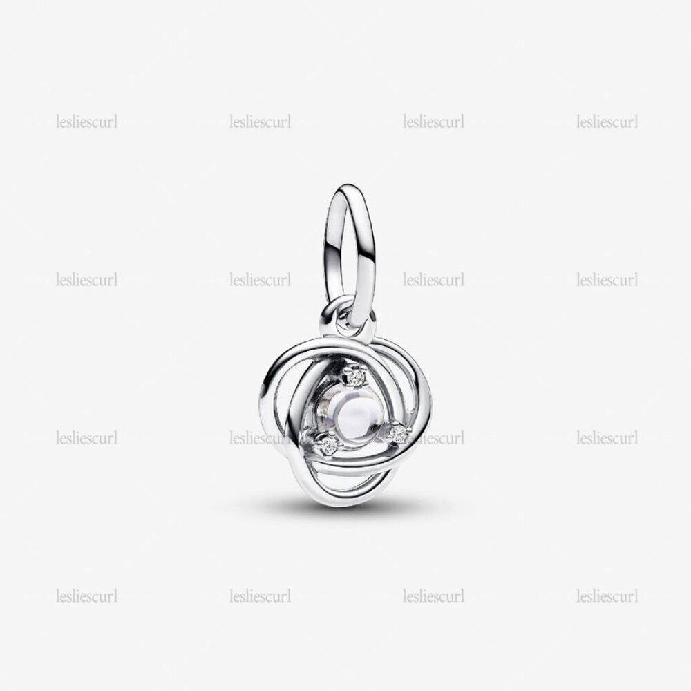 Pandora April Clear Eternity Circle Dangle Charm